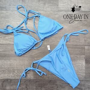 Adisputent Adjustable Triangle Tie Side Bikini Swimsuit Size XS